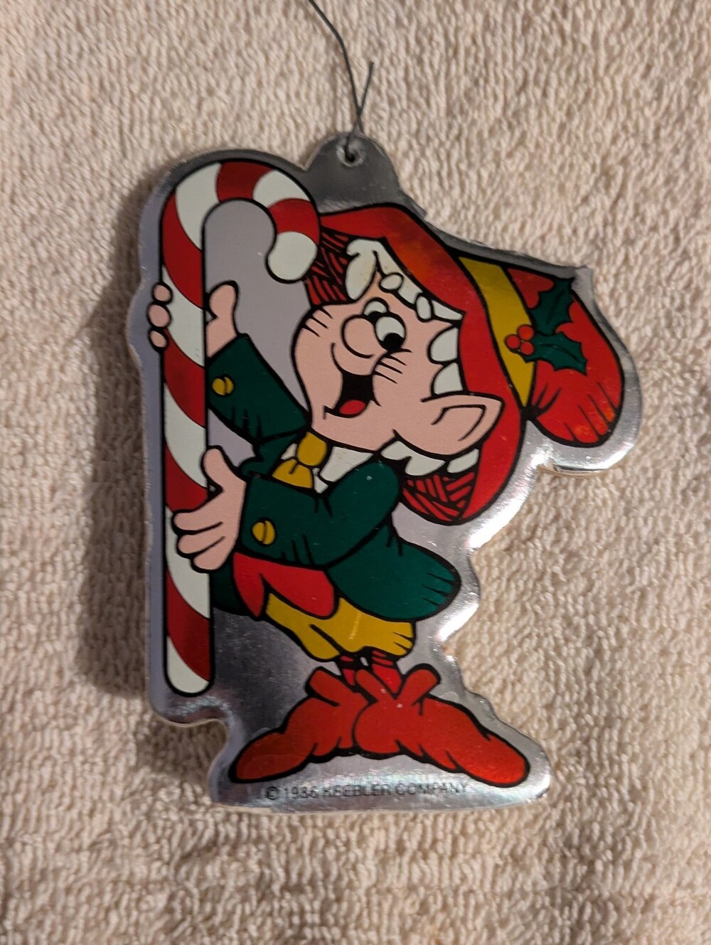 Elf Ornament in Red, Green and White Keebler Elf 1986 Vintage